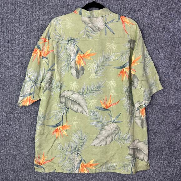 Tommy Bahama 100% Silk Floral Hawaiian Short Sleeve Button Up Shirt Men's Sz L - Picture 2 of 8